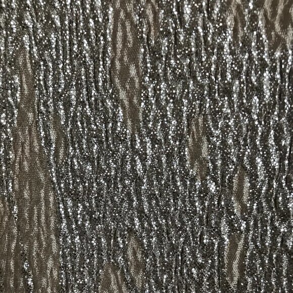 ISSI Dressy Blouse Silver Metallic Embellished Sleeveless Size Medium in Taupe - Picture 3 of 5